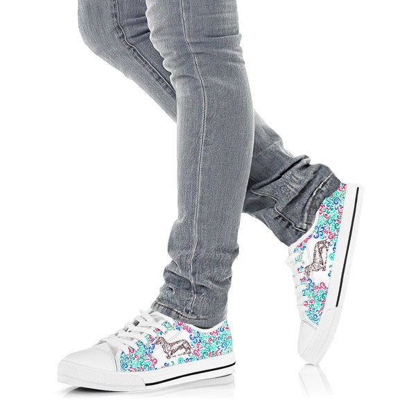 Dachshund Leafy Doodle - Low Top Shoe - Love Love Top Shoes