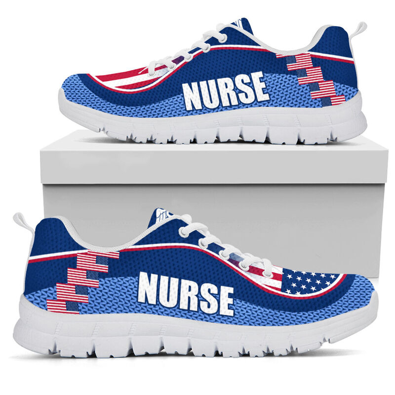 Nurse America Flag Cl Shoes Sneakers, Running Shoes, Shoes For Women, Shoes For Men, Custom - Love Sneakers