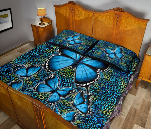 Butterfly Skin Background Real Style Quilt Bed Set - Love Quilt Bedding Set