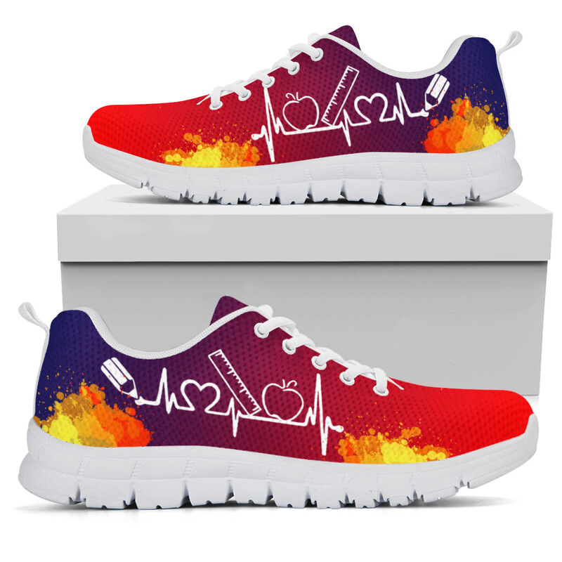 Principal Art Red Blue Kd Sneakers, Runni- Love Sneakers