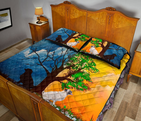 Pug Moon And Sun - Quilt Bed Set - Love Quilt Bedding Set