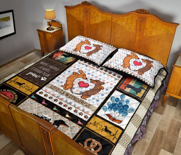 Dachshund Life Is Wienderful - Bed Set- Love Quilt Bedding Set