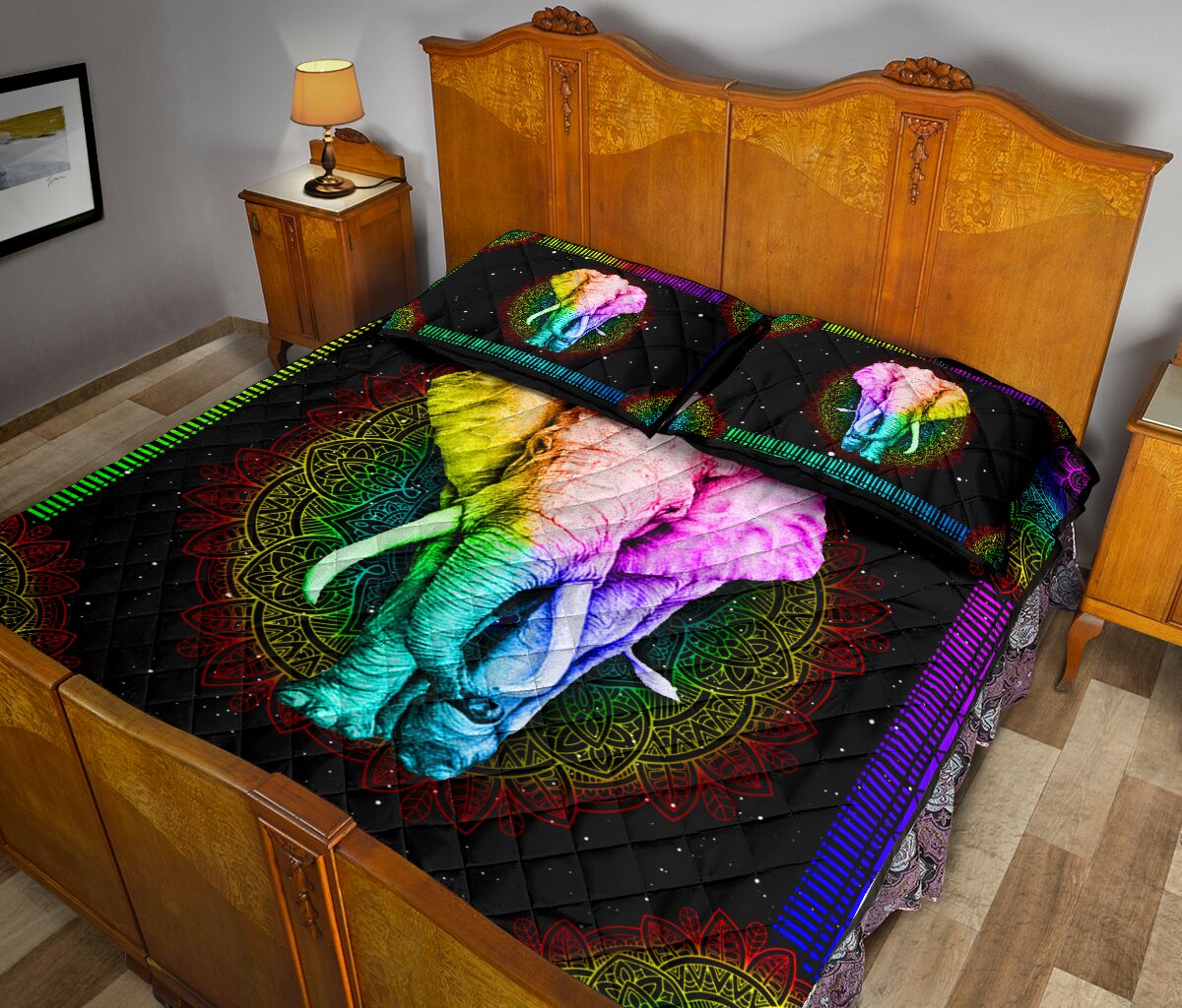 Quilt Bed Set - Colorful - Elephant 71 - Love Quilt Bedding Set