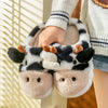 Cute Cow Cotton Slippers Female Couple Indoor