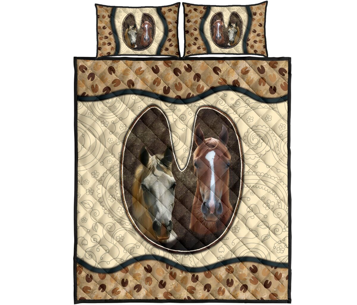Horse Paw Vintage - Bed Set - Love Quilt Bedding Set