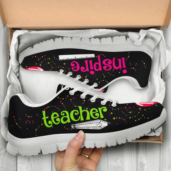 Teacher- Teach Love Inspire Shoes Sneakers, Running Shoes, Shoes For Women, Shoes For Men, C- Love Sneakers