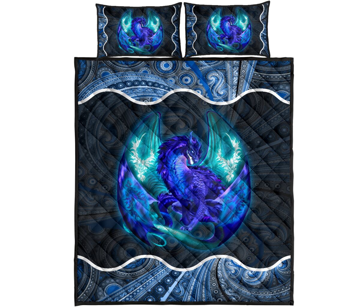 Dragon Mandala Celtic Color Quilt Bed Set - Love Quilt Bedding Set