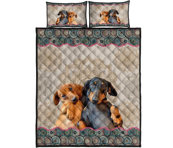 Dachshund Couple - Bed Set- Love Quilt Bedding Set