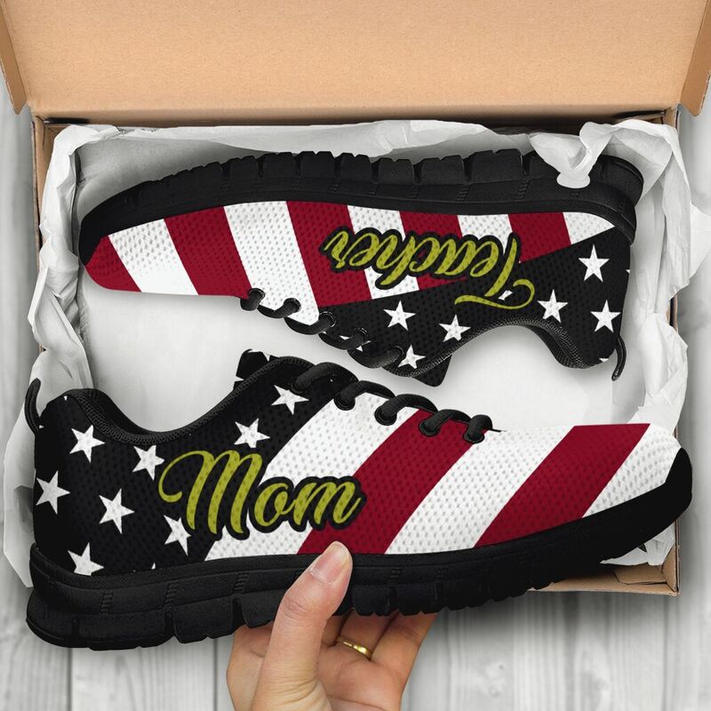 Teacher Mom - Usa Rb Flag Sneakers, Runni- Love Sneakers