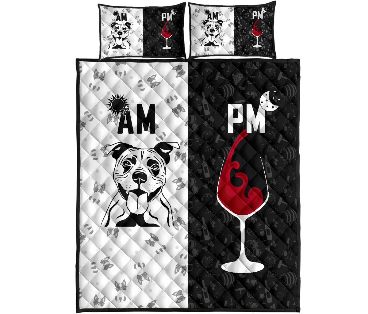 Staffordshire Bull Terier Dog Quilt Bed Set - Love Quilt Bedding Set