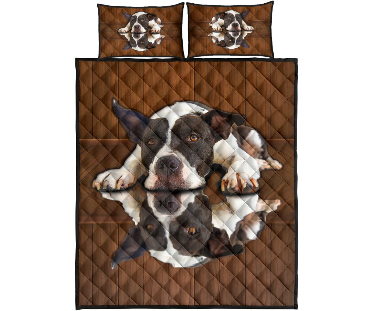 Great Dane Dog Shadow Style Quilt Bed Set - Love Quilt Bedding Set