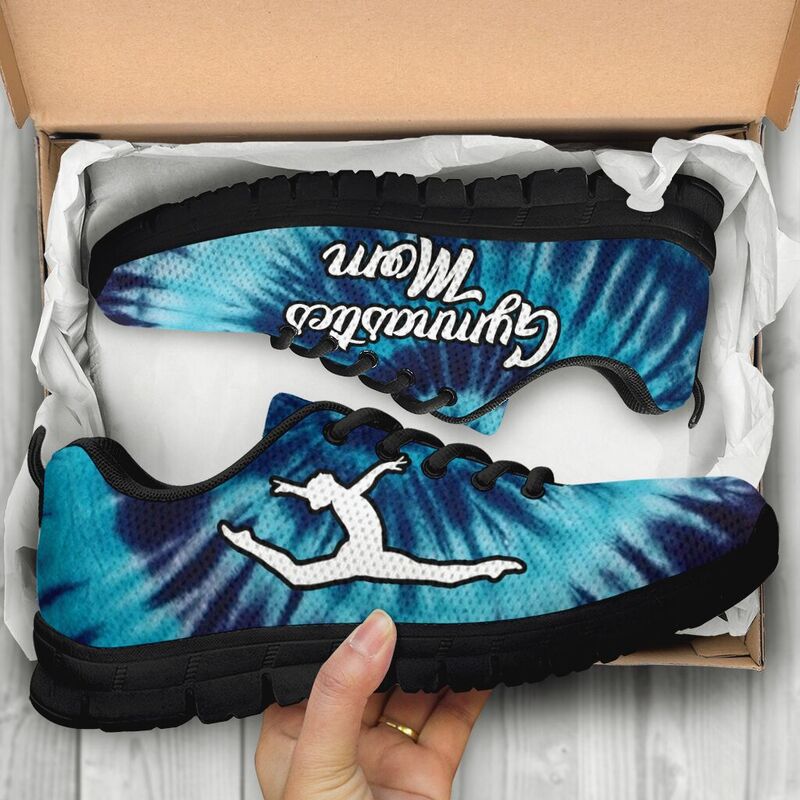 Gymnastics Mom- Blue Swirl Sneakers, Running Shoes, Shoes For Women, Shoes For Men, Custom S- Love Sneakers