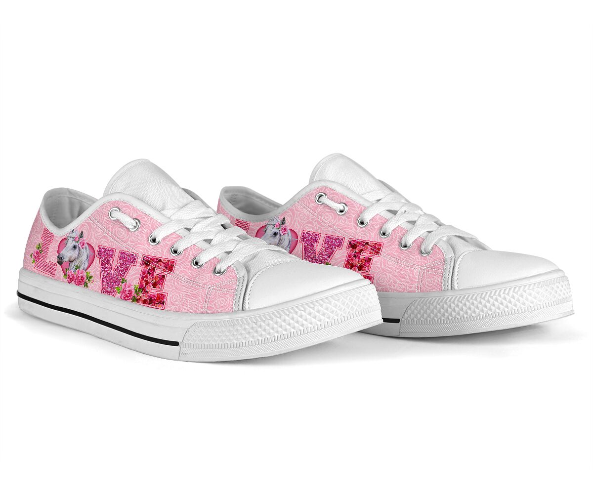 Horse Love Rose Pink Lowtop Shoes