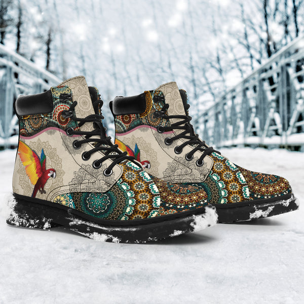 Parrots - Vintage Mandala Asbook Sky - Love All Season Boots