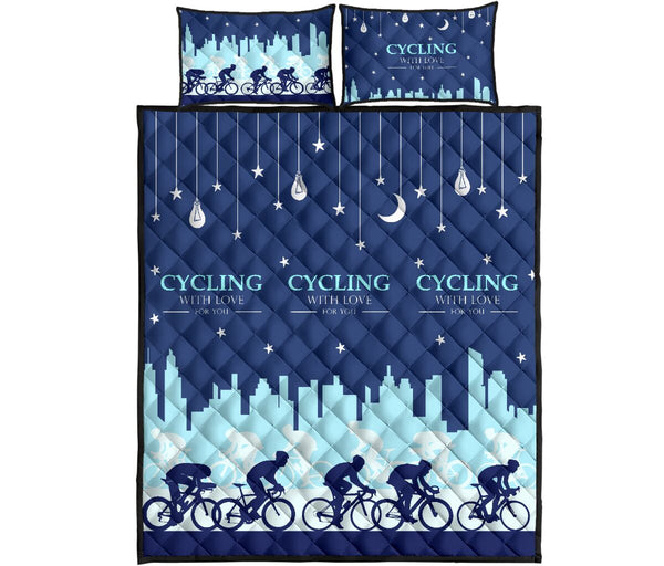 Cycling City - Quilt Bed Set - Love Quilt Bedding Set