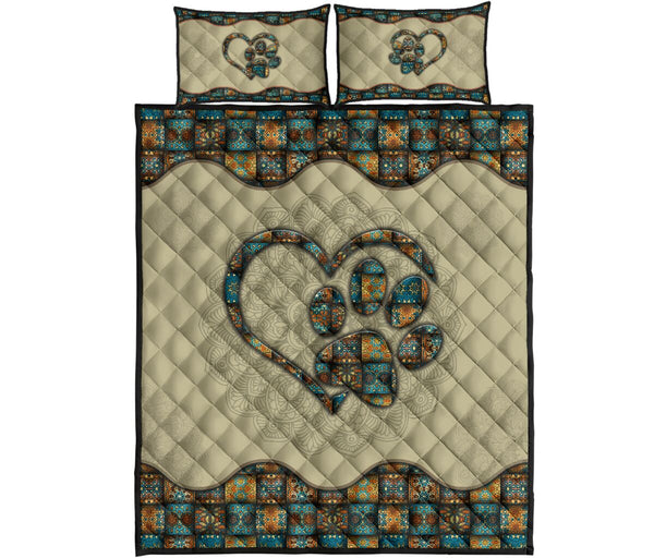 Quilt Bed Set - Mandala - Paw Heart 35 - Love Quilt Bedding Set