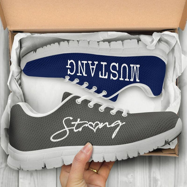 Mustang Strong Blue Gray Kd Sneakers, Running Shoes, Shoes For Women, Shoes For Men, Custom - Love Sneakers