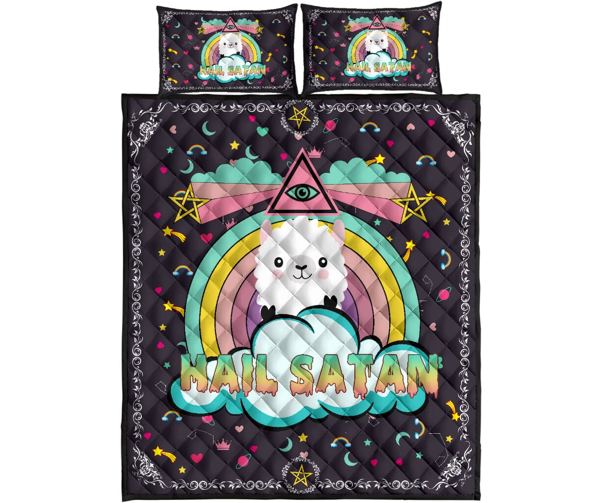 Llama Hail Satan - Bed Set - Love Quilt Bedding Set