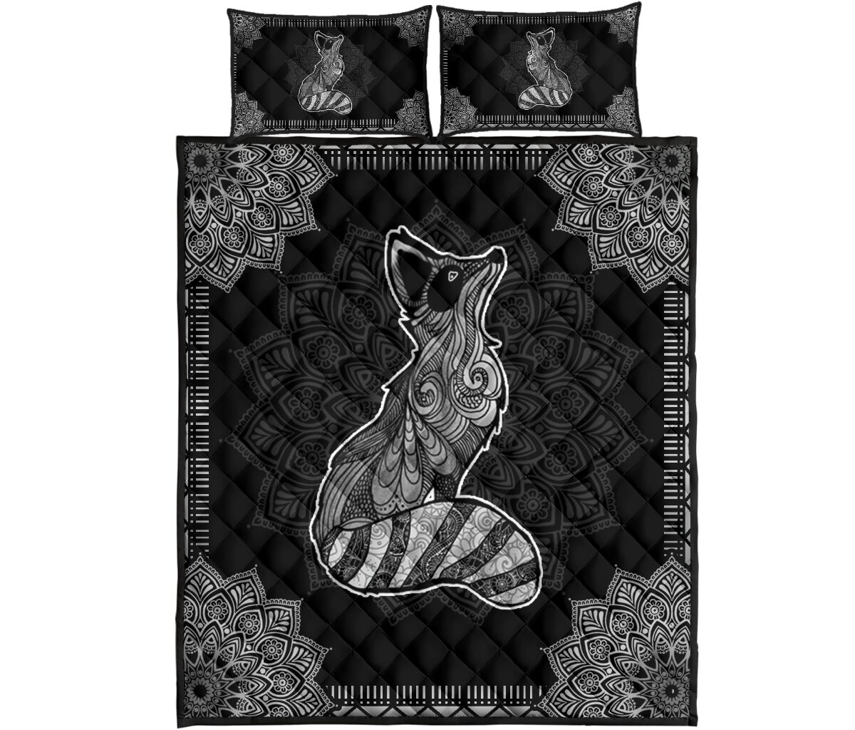 Raccoon Quilt Bed Set 15 - Love Quilt Bedding Set