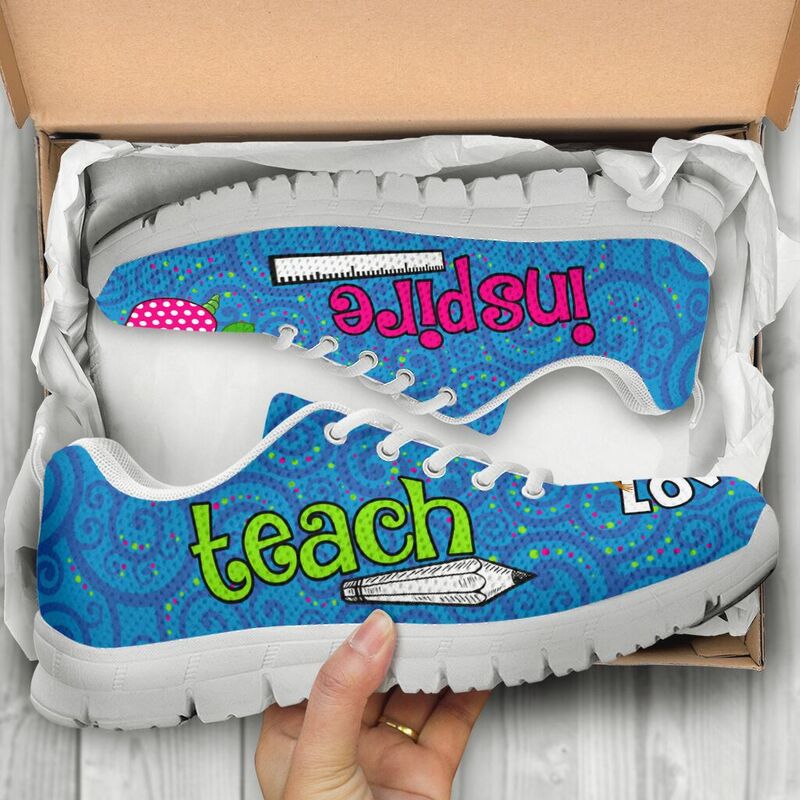 Teach Love Inspire Shoe Sneakers, Running Shoes, Shoes For Women, Shoes For Men, Custom Shoe- Love Sneakers