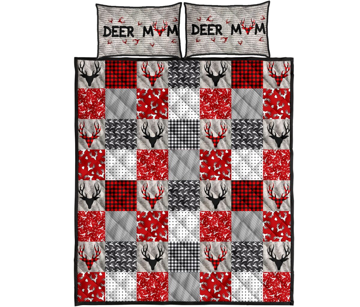 Deer Pattern Style Quilt Bed Set - Love Quilt Bedding Set
