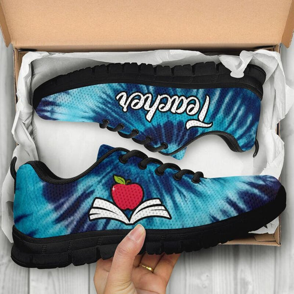 Teacher- Blue Swirl Sneakers, Running Shoes, Shoes For Women, Shoes For Men, Custom Shoes, L- Love Sneakers