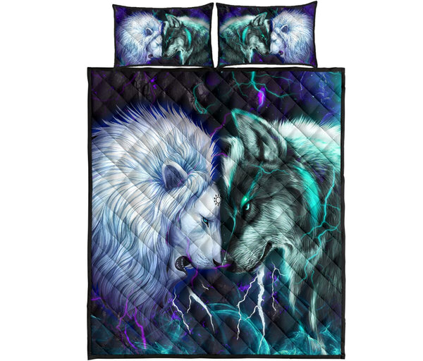 Lion - Wolf - Quilt Bed Set 60 - Love Quilt Bedding Set