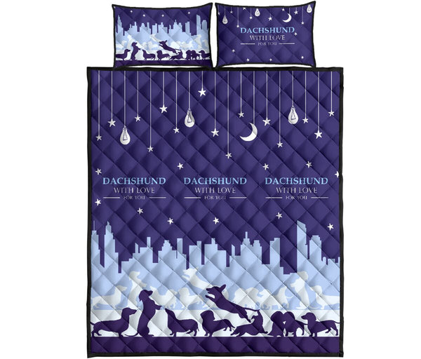 Dachshund City - Quilt Bed Set - Love Quilt Bedding Set