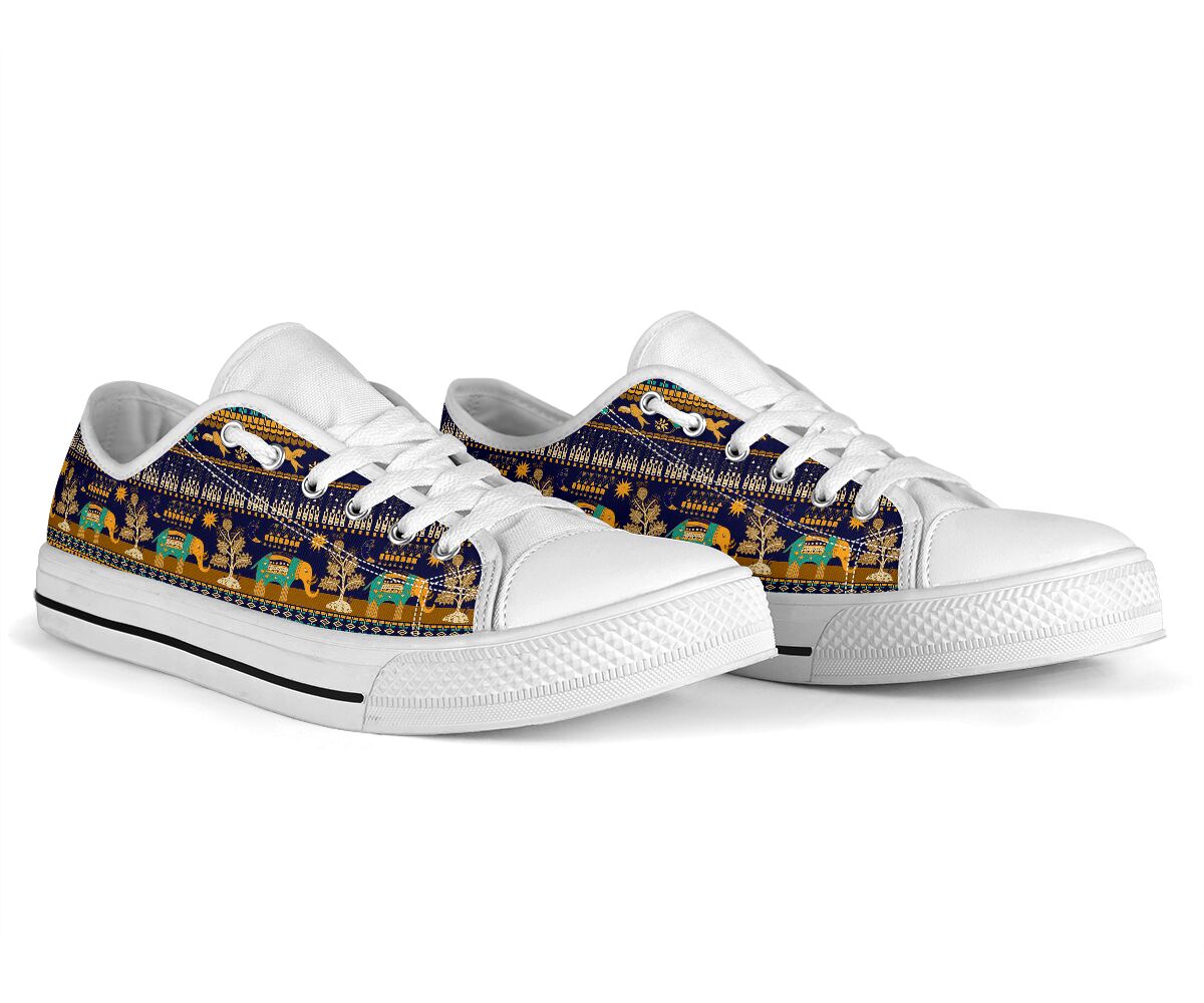 Elephant - Seamless Pattern Low Top Shoes
