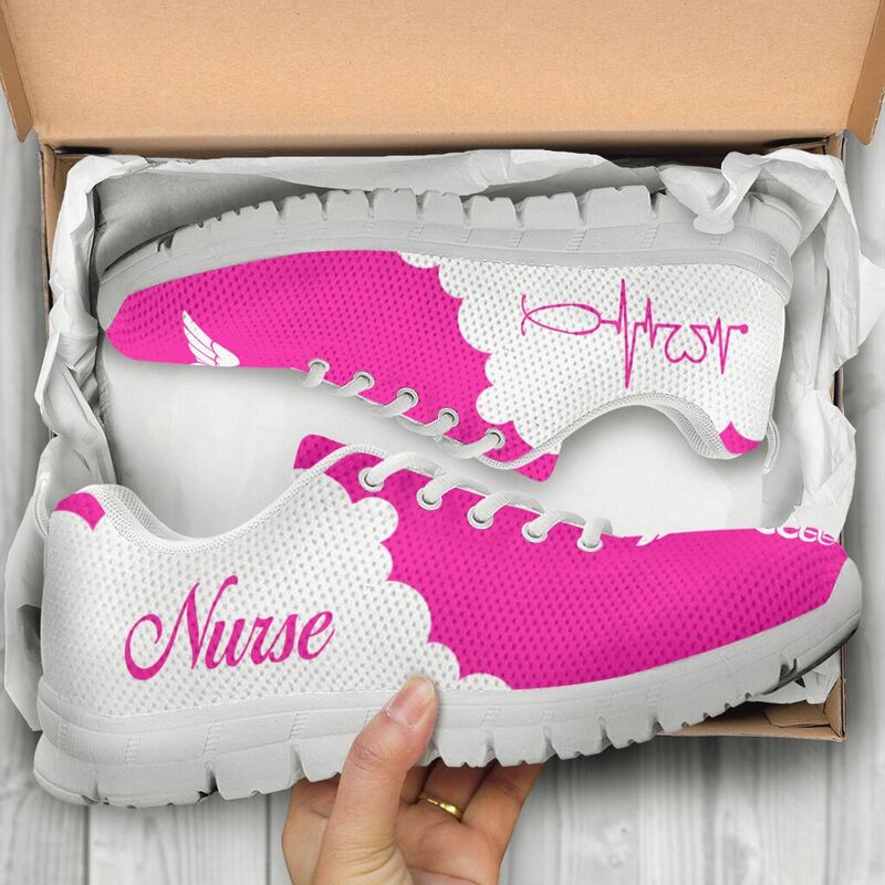 Nurse Cl- Pink White Kd Sneakers, Running Shoes, Shoes For Women, Shoes For Men, Custom Shoe- Love Sneakers