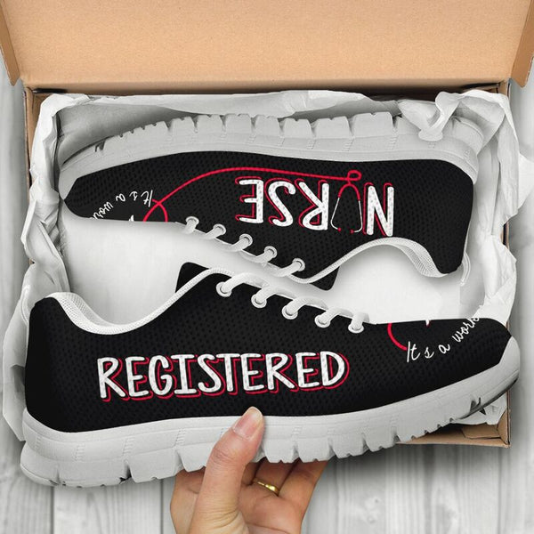 Registered Nurse - It's A Work Of Heart Sneakers, Running Shoes, Shoes For Women, Shoes For - Love Sneakers