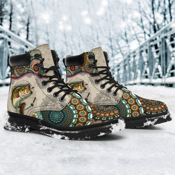 Fishing - Vintage Mandala Asbook Sky - Love All Season Boots