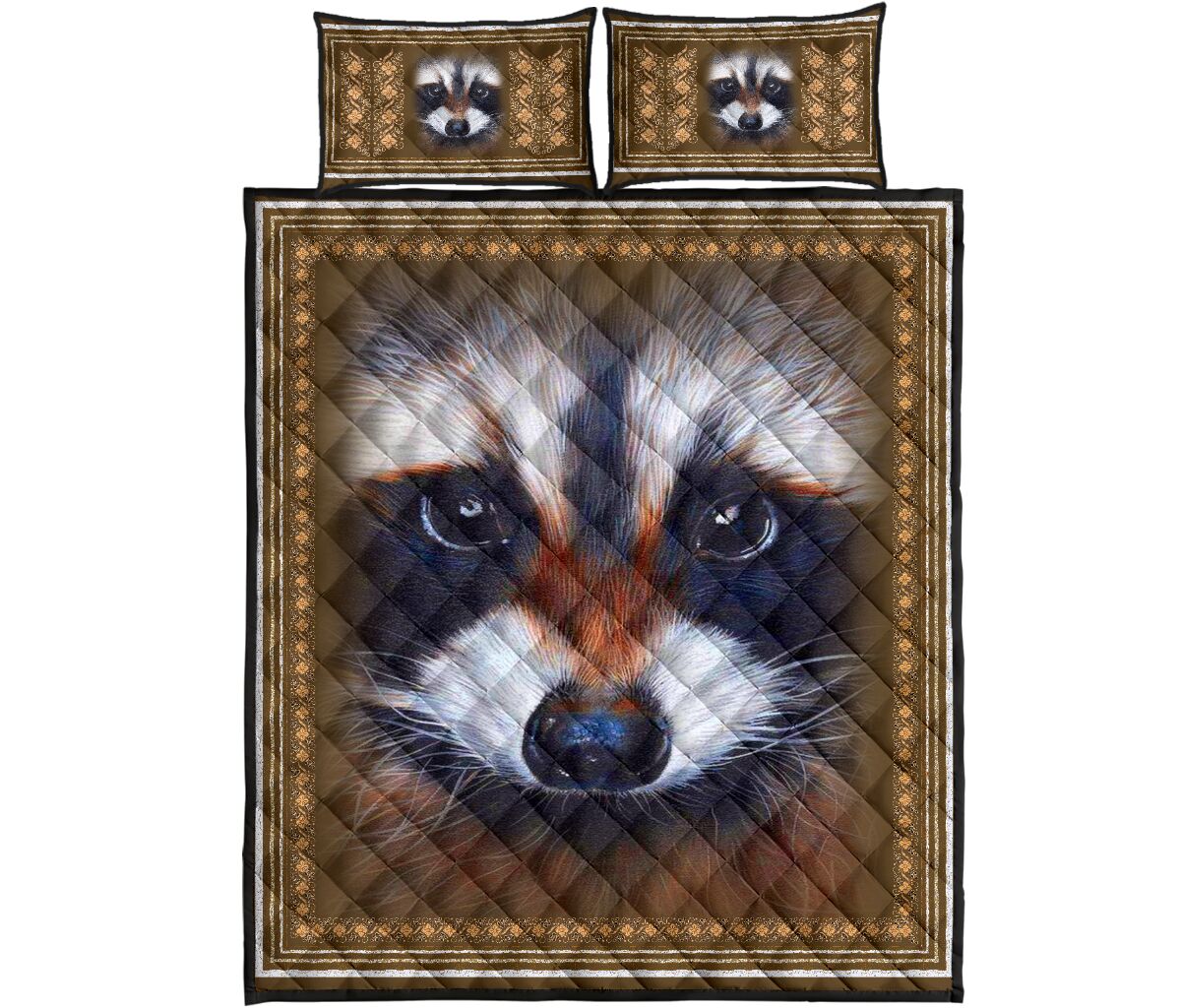 Raccoon Quilt Bed Set 68 - Love Quilt Bedding Set