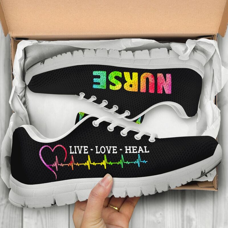 Nurse - Live Love Heal Shoes Sneakers, Running Shoes, Shoes For Women, Shoes For Men, Custo- Love Sneakers