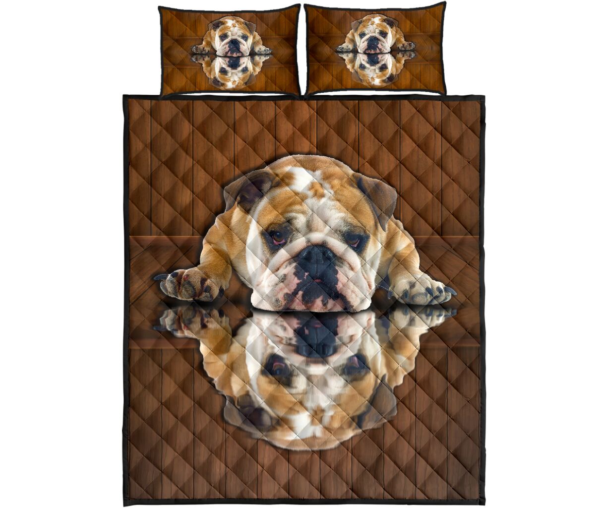 Pulldog Shadow Style Quilt Bed Set - Love Quilt Bedding Set