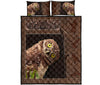 Owl Animal Leather Style Quilt Bed Set - Love Quilt Bedding Set