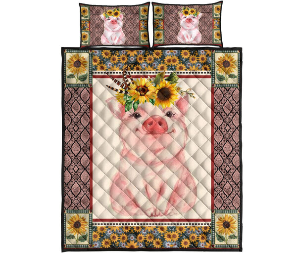 Pig Quilt Bed Set 18 - Love Quilt Bedding Set