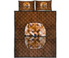 Pomeranian Dog Shadow Style Quilt Bed Set - Love Quilt Bedding Set