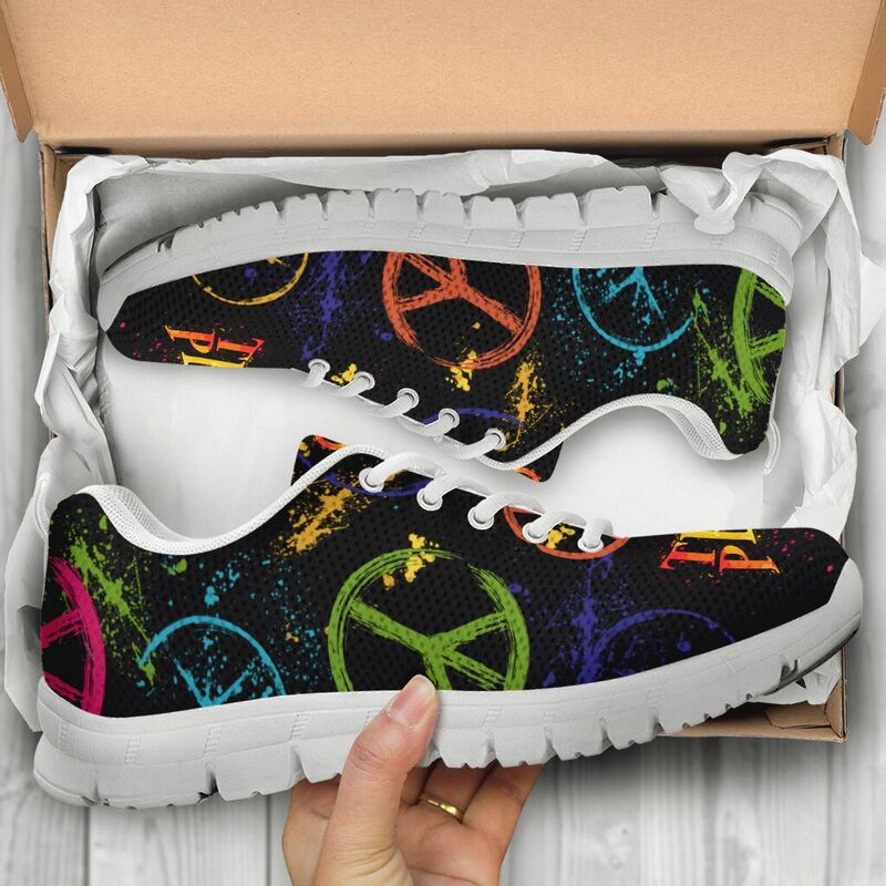 Teacher Peace Art Sneakers, Running Shoes, Shoes For Women, Shoes For Men, Custom Shoes, L- Love Sneakers