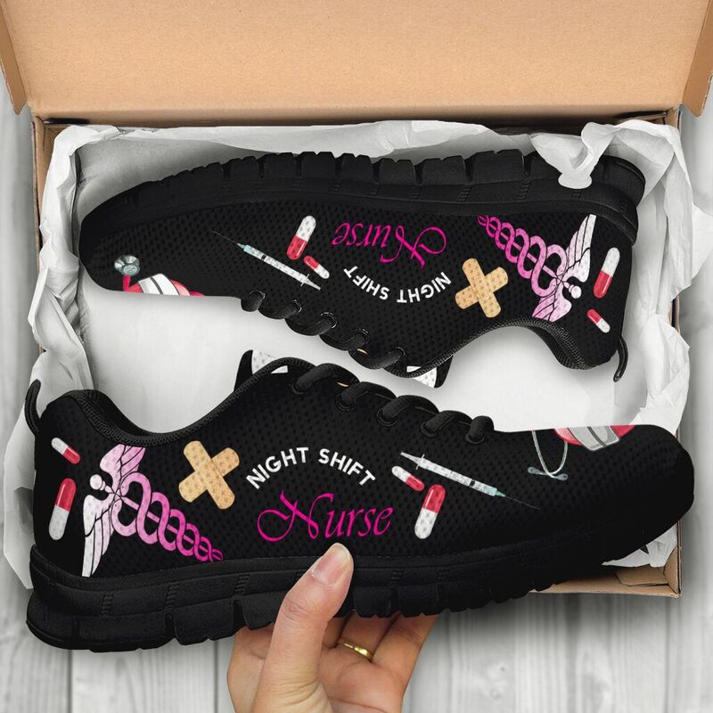 Night Shift Nurse Sneakers, Running Shoes, Shoes For Women, Shoes For Men, Custom Shoes, L- Love Sneakers