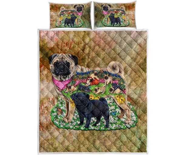 Pug Mom - Bed Set - Love Quilt Bedding Set