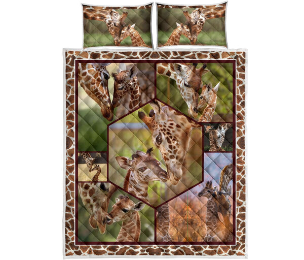 Giraffe Rectangle Style Quilt Bed Set - Love Quilt Bedding Set