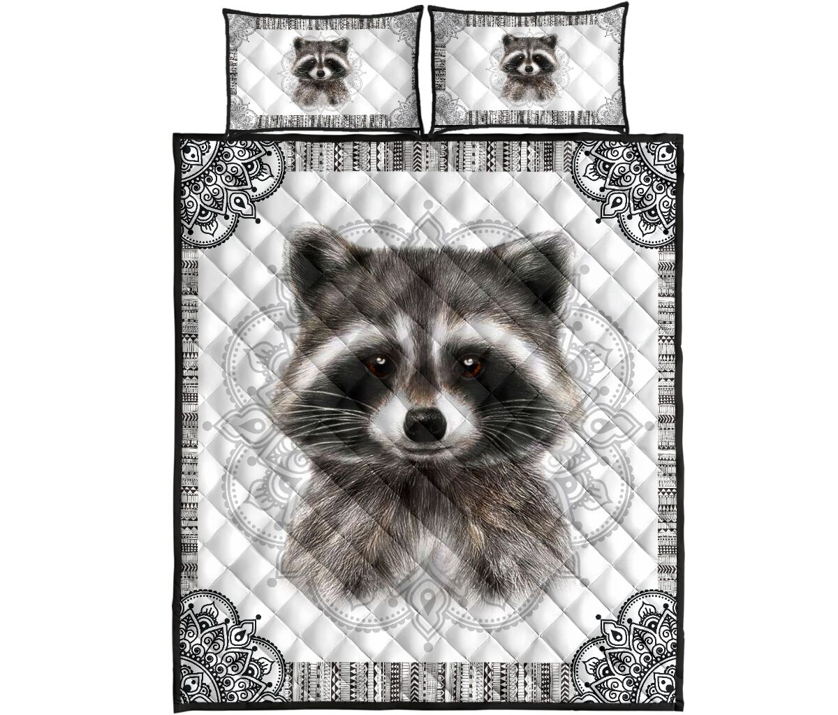 Raccoon Quilt Bed Set 29 - Love Quilt Bedding Set