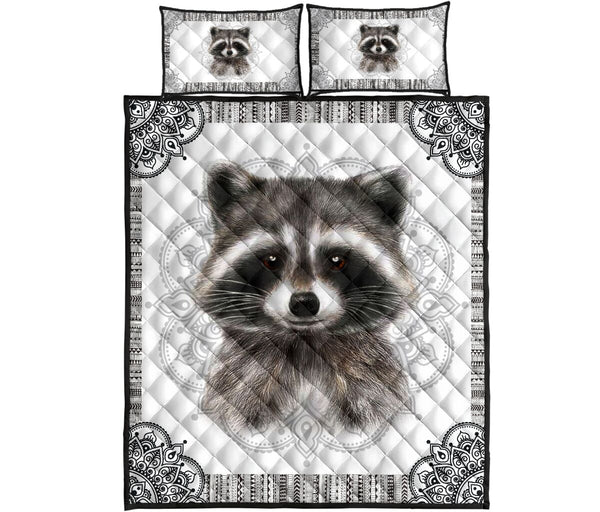 Raccoon Quilt Bed Set 29 - Love Quilt Bedding Set