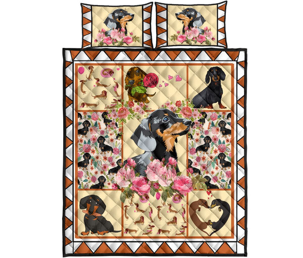 Dachshund Flower - Bed Set - Love Quilt Bedding Set