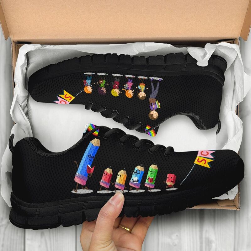 School Child Pencil Black Kd2 Sneakers, Runni- Love Sneakers