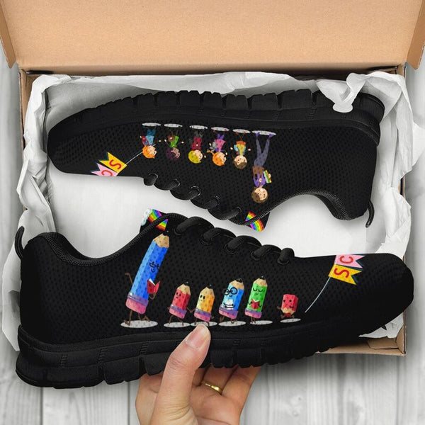 School Child Pencil Black Kd2 Sneakers, Runni- Love Sneakers