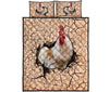 Chicken Farm Earth Crack Style Quilt Bed Set - Love Quilt Bedding Set