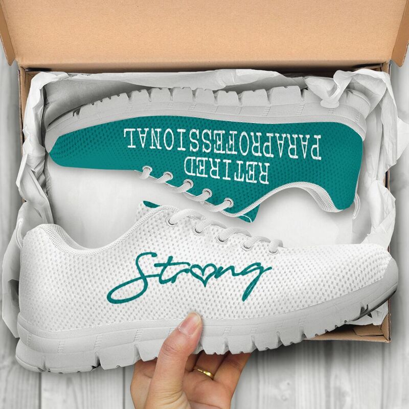 Retired Paraprofessional Strong Teal White Kd Sneakers, Runni- Love Sneakers