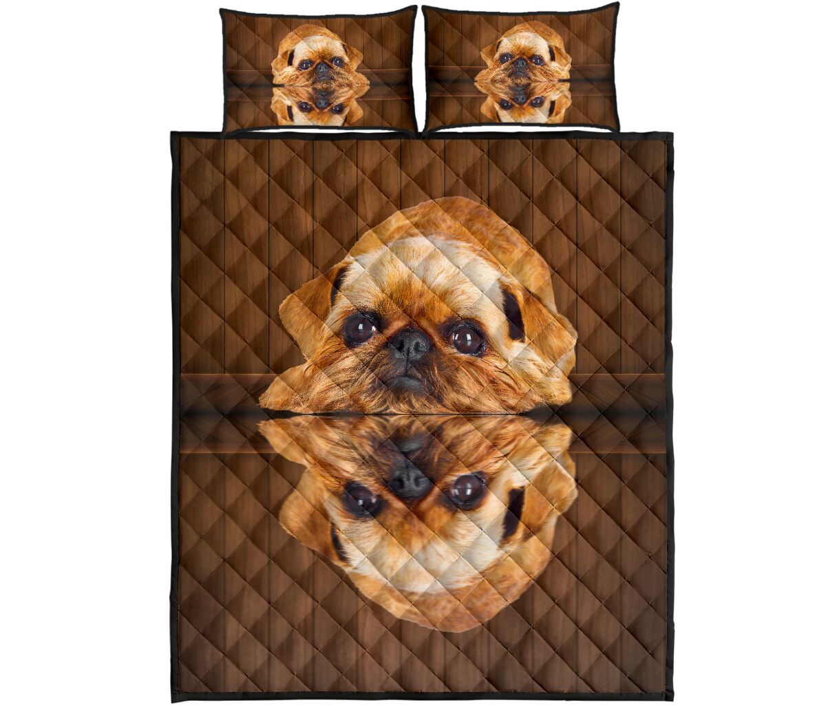 Griffon Brussels Dog Quilt Bed Set- Love Quilt Bedding Set